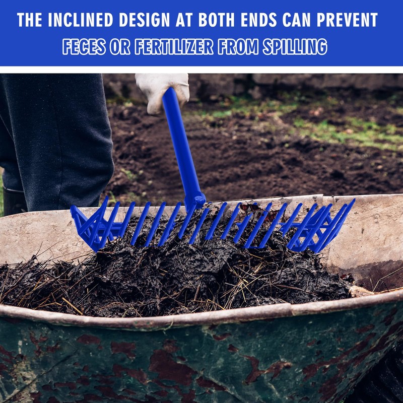 Lasnten 3 Sets Manure Fork with Long Metal Handle Pitch