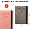 2 PACK Pasaporte Funda, Funda para Pasaporte con Bloqueo RFID.