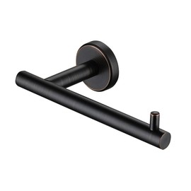 JQK Toilet Paper Holder Oil Rubbed Bronze, 5 Inch 304 Stainless Steel Thick 0.8mm Tissue Paper Dispenser for Bathroom, Hold Mega Rolls Wall Mount, TPH100-ORB