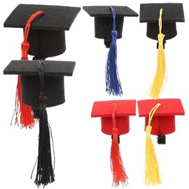 OHPHCALL Graduation Party Hair Clips 6pcs Doctor's Hat Hairpins Adorable Design