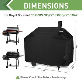 QYILUARE Charcoal Grill Cover for Royal Gourmet CC1830S 30"/CC1830SC/CC1830W | Waterproof Fade Resistant BBQ Charcoal Grill Cover