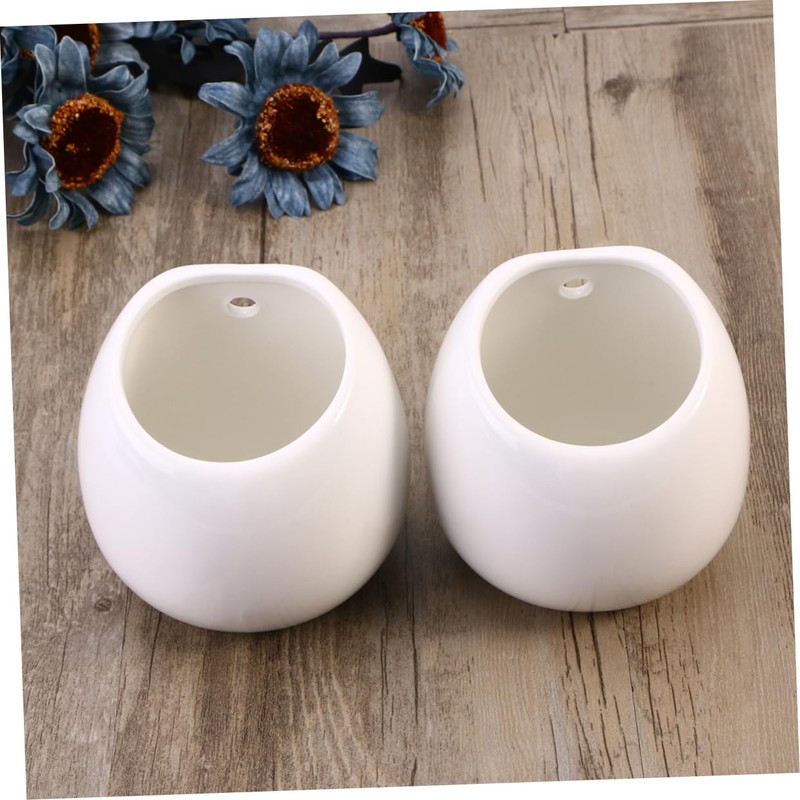 Totority 2pcs Hanging Ceramic Flowerpot for Wall Planters for Succulent