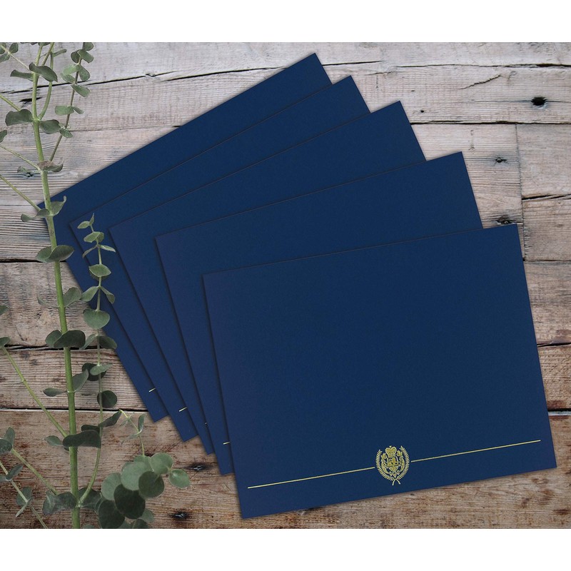 Great Papers! Navy Classic Crest Certificate Cover, 12"x 9.375", 5