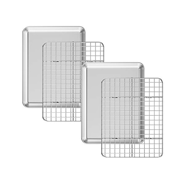 Baking Sheet with Cooling Rack Set [2 Sheets + 2