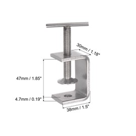 sourcing map Stainless Steel C-Clamp, 47mm Wide Jaw Opening with T-Bar Handle for Woodworking Welding Building