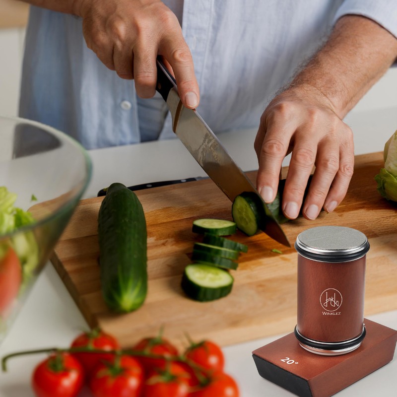 Rolling Knife Sharpener with Diamond and Ceramic Discs, Kitchen Knife