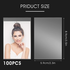 Lusofie Photo Card Sleeves Card Sleeves Pack of 100 Transparent Card Holders 58 x 89 mm Trading Card Sleeves Ultra Clear Card Protection for Mini Photos Baseball Cards Playing Cards Exchange Cards