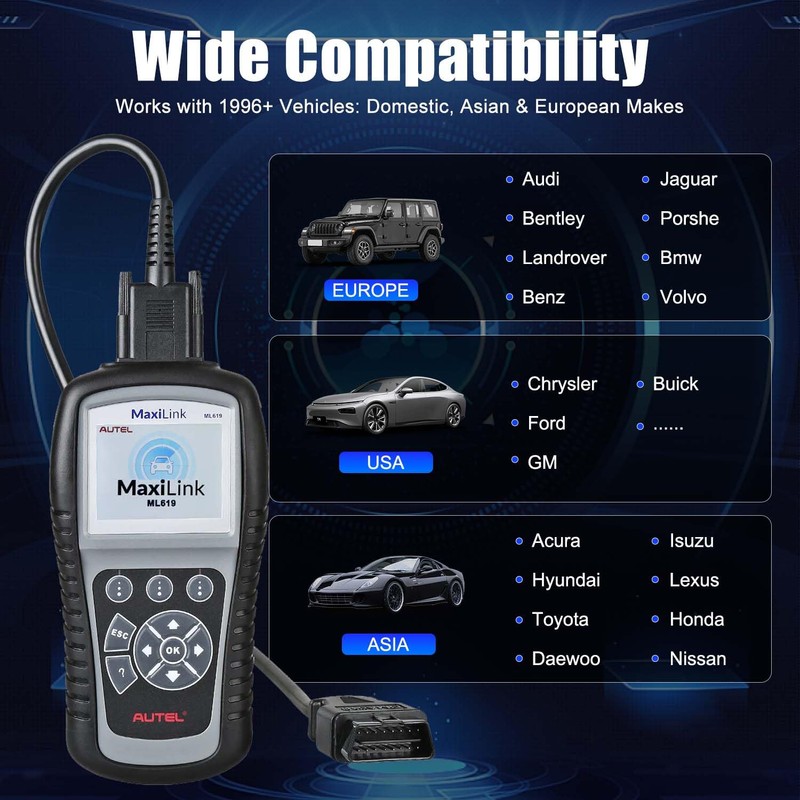 Autel MaxiLink ML619 OBD II Scanner - Same as AL619,