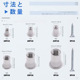 Breezliy Rivet Nuts M10 M8 M6 M5 M4 M3 Aluminum Rivet Nut Set Blind Nuts Shrimp Nuts Pull Rivet Nuts Nuts Nuts Rivets 165 Sets