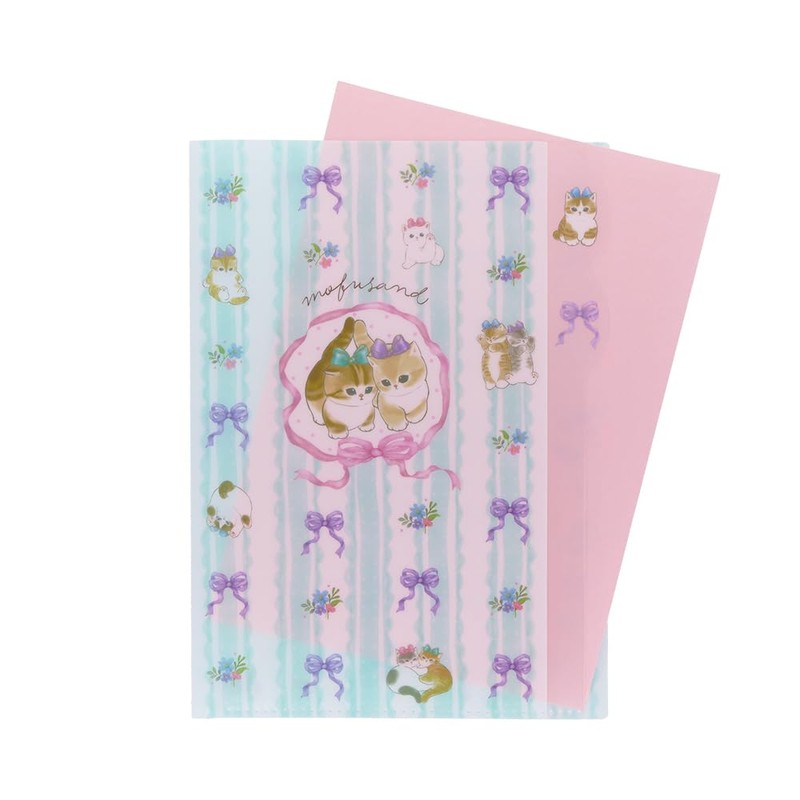 Sunstar Stationery mofusand Clear File, 5 Pockets, Ribon, S2172682