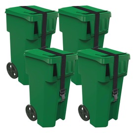 4 PCS Wheelie Trash Bin Can Lid Lock for Animals, Adjustable Trash Can Bands Dustbin Lock Garbage Can Lid Lock Straps for Animals Outdoor Squirrels Dogs Bears Raccoons