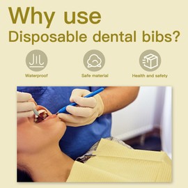 GEN’C BÉAUTY Disposable Dental Bibs 125 pcs 13 X 18 inches Waterproof Bibs for Dental Tattoo Manicure Pedicure (Yellow)