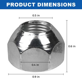 1/2''-20 Trailer Lug Nuts（10pcs） 50-53911 Open End Round Head Nuts 509 Tire Nuts for 1/2 Inch Wheel Bolts Rv Camper Truck Tire Bolts, Zinc Plated for Corrosion Resistance