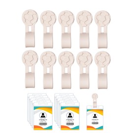 Magnetischer Namensschild-Halter mit vertikalem 7,6 x 10,2 cm, transparentes PVC, Fußball-Design, starke Neodym-Magnete, Ausweishalter für Arbeit, Hemd (10, Beige)