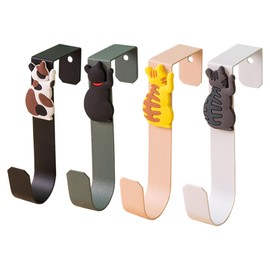 Pack of 4 Children's Door Wardrobe, Door Hooks Inside, Door Hooks for Hanging, Door Coat Rack for Hanging, for Outside Doors, Cupboard Doors, Drawers, Room Door