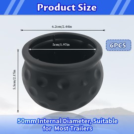 Pack of 6 Towing Hitch Covers, 50 mm Protective Cap Towing Hitch Ball Cover for Towing Hitch Towing Hitch Cover Funny, for Trailers, Cars, Trucks, Caravans