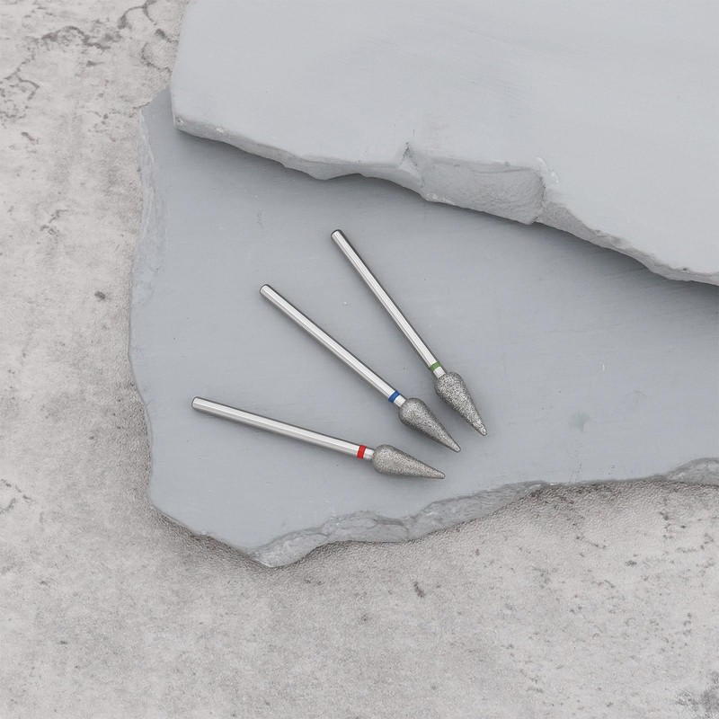 LT Easiyl 3pcs 2.35mm Cone Cuticle Diamond Drill Bit Fine