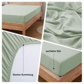 puredown® Fitted Sheet 90 x 200 cm Microfibre Bed Sheet for Mattresses up to 25 cm