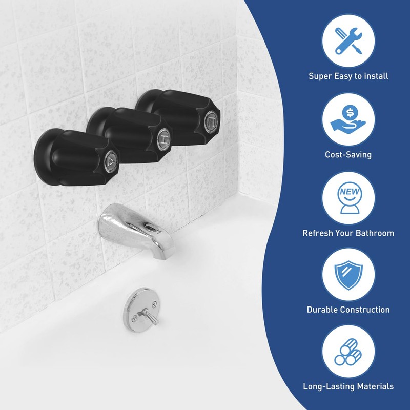 RAWILL Bshower knobs 3 Piece Replacement Trim Kit for Pfister
