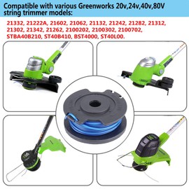 LIYYOO 29092 Replacement Trimmer Spool Line Compatible with Weed Eater String 24V and 40V Trimmer, Cordless Edger Spool Refills Parts(8 Spools, 2 Cap)