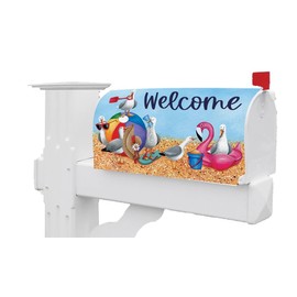 CUSTOM DECOR Welcome Silly Seagulls Magnetic Mailbox Cover Only