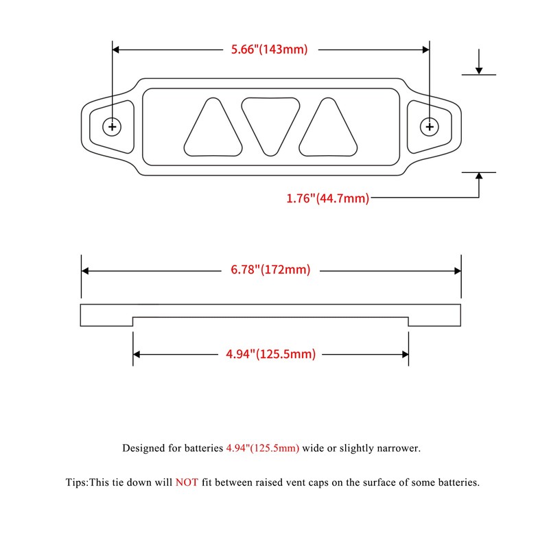 ARONOVA Battery Hold Down Sets,With Billet Aluminum Battery Tie Down