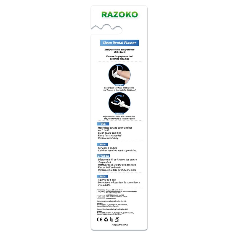 RAZOKO Ultimate Flosser Kit with 2 Handles and 240 Extra