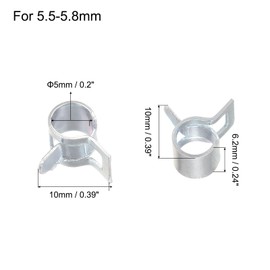 uxcell 20pcs 5mm Spring Band Type Action Fuel/Silicone Vacuum Hose Pipe Clamp Low Pressure Air Clip Clamp, Zinc Plated