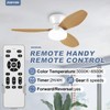 ZOEYON Small White&Wood Ceiling Fan with Light - 35 Inch