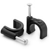 Bates- Cable Clips with Steel Nails, 360 pcs, Black, 4mm