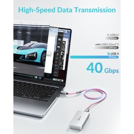 PHIXERO USB 4 Cable Compatible Thunderbolt 4 (5 ft), Supports 8K/60HZ HD Display, 40 Gbps Data Transfer, 240W C to C Type Fast Charging Cable, for Laptop, Hub, Docking, and More(Red)