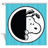 CafePress Snoopy Blue and White Decorative Fabric Shower Curtain