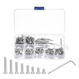 sourcing map M3 Torx Security Screws Kit, (M3x5/8/10/12/16/20/25/30mm)150pcs 304 Stainless Steel Countersunk Head Tamper Proof Screw, W 1pcs T10 Wrench Bolts