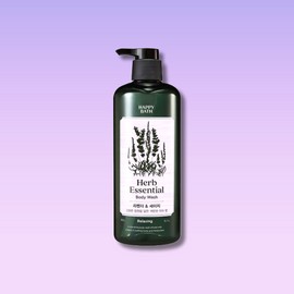 Happy Bath Essential Herb Body Wash 900ml Lavender & Sage, 900g, 1 pack / 해피바스 에센셜 허브 바디워시 900ml 라벤더 앤 세이지, 900g, 1개