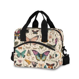 zyrtty Insulated Lunch Bag for Women Men Butterfly Pattern Large Reusable Lunch Box Adult Leakproof Portable Cooler Tote Bags for Work Picnic