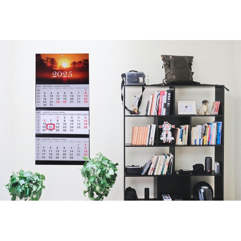 JAROGRAF Wall Calendar 2025 - 3-Month Calendar with Practical Wall