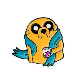 Adventure Cartoon Jake Dog Character Metal Enamel 1 Inch Tall Pin
