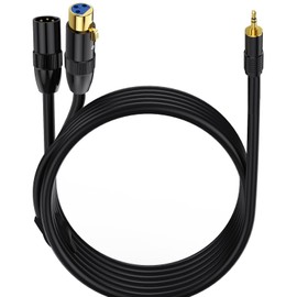 LOKEKE XLR to 3.5mm Y Splitter Adapter Cable, Jack Stereo Male to Two XLR Male and Female Audio Microphone Cable for Microphone, Sound Card, Camcorder and More