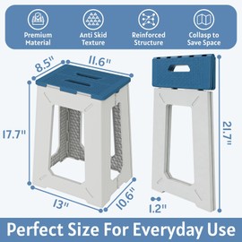 Folding Shower Chair for Inside Shower - 17.7" Heighten Non-Slip Foldable Shower Seat with Handle - 330lbs Safety Waterproof Folding Shower Stool - Fold Up Bath Bench for Elderly, Handicap & Disabled