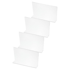 PATIKIL 4 Pack Shelf Dividers for Closet Organization, 7.9x1.6x4.8 Acrylic Closets Separator Kitchen Cabinet Shelves Under Bed Blocker for Bedroom Kitchen Office, Clear