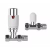 Straight Thermostatic Radiator Valves TRV & Lockshield Pack 15mm x