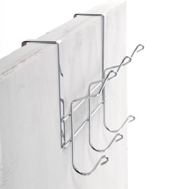 DESIGN DELIGHTS PURISTA Door Wardrobe 32 cm, Metal, Extra Wide for Shower Partitions up to 5 cm, Hook Rail for Shower, Shower Wardrobe, Coat Hook, Towel Rail