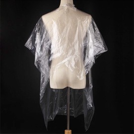 Pack of 50 Disposable Hair Stylist / Hair Cutting Capes, Transparent and Waterproof Hairdressing Aprons, for Hairdressing Salons, Adults and Children