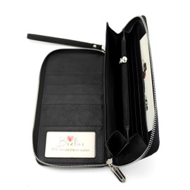 Brelox Travel Wallet Family Passport Holder - RFID Document Organizer for 4 5 6 passports - Genuine Leather - Black