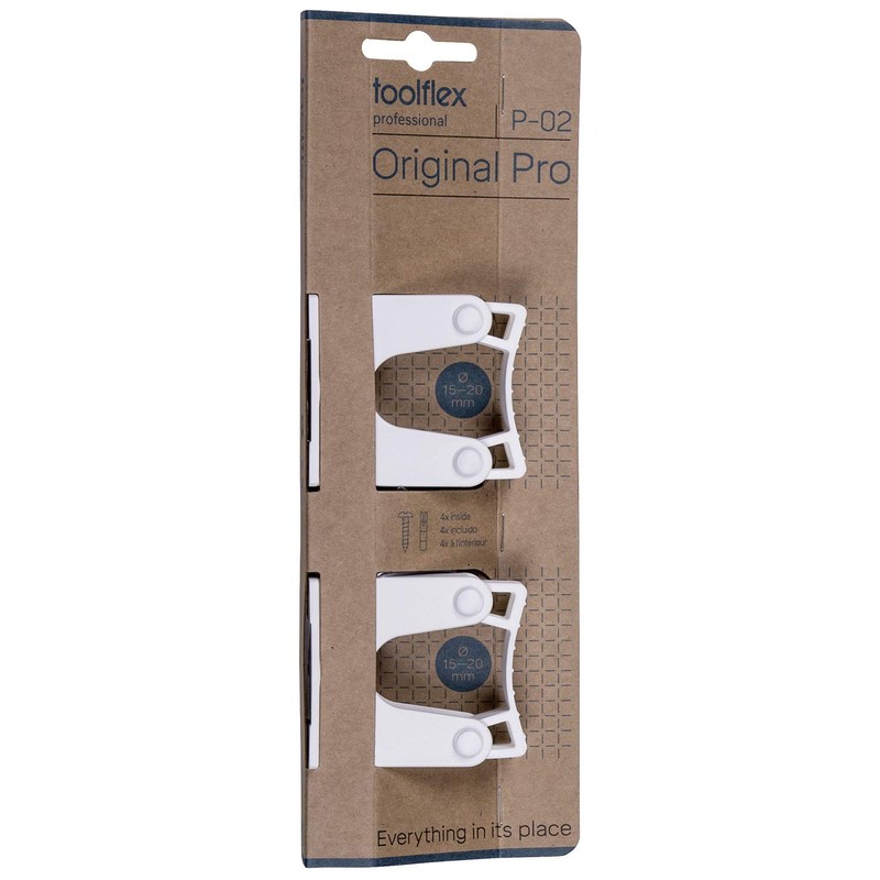 Toolflex Original Bracket Double Pack 15-20 mm White