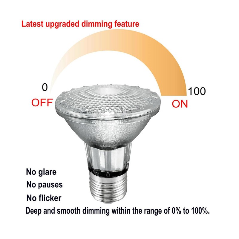 8W PAR20 LED Warm White 3000K Dimmable,Range Hood Light Bulbs,Indoor/Outdoor,Glass
