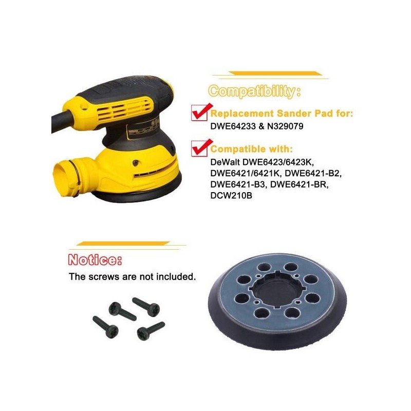 DeWalt 백킹 패드 5 인치 샌딩 8 홀 후크 및