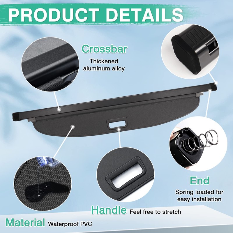 Powerty Cargo Cover for 2010-2014 2015 Toyota Prius Accessories Trunk