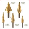 Frentaly 6Pcs HSS Cobalt Hole Large Metal Step Drill Bit