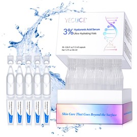 3% Hyaluronic Acid Serum, Ultra-Hydrating Vials Hyaluronic Tubes, Wake Nature Perfection Hyaluronic Acid for Face, Ultra Hydrating Serum